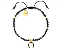 Bransoletka z mosiądzu pozłacana ze spinelami i cyrkoniami - podkowa. Bransoletki Artelioni, z cyrkonią, pozłacane. Za 139.00 zł.