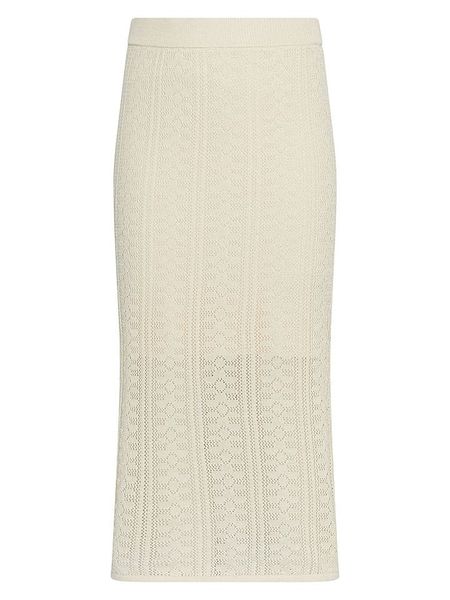 MOSS COPENHAGEN Spódnica w kolorze kremowym rozmiar: M/L. Brązowe spódnice Moss Copenhagen, na co dzień, l, bez wzorów, prążkowane, maxi, proste. Za 199.95 zł.