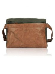 SPARWELL Skórzana torebka w kolorze ciemnozielono-karmelowym - 39,5 x 31 x 12,5 cm rozmiar: onesize. Zielone torby na ramię SPARWELL, bez wzorów, z materiału, na ramię, bez dodatków. Za 165.99 zł.