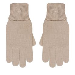 Rękawiczki Damskie Calvin Klein. Brązowe rękawiczki Calvin Klein, bez wzorów, z dzianiny. Za 219.99 zł.