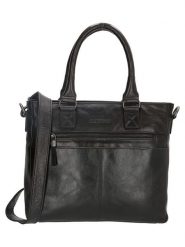 Micmacbags Skórzana torebka w kolorze czarnym - 33 x 28 x 9 cm rozmiar: onesize. Czarne torby na ramię Micmacbags, bez wzorów, z materiału, przez ramię, bez dodatków. Za 377.45 zł.