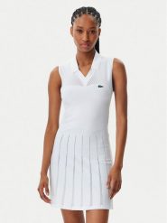 Lacoste Sukienka tenisowa EF0615 Biały Slim Fit. Białe koszulki sportowe Lacoste, bez wzorów, z syntetyku, bez ramiączek, tenisowe. Za 499.99 zł.