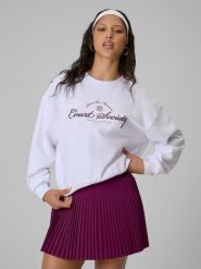 4F Bluza dresowa loose bez kaptura damska - biała M. Białe bluzy 4f, l, bez wzorów, z dresówki, bez kaptura. Za 149.99 zł.