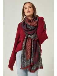 Lucky Bees Szal w kolorze czerwono-granatowym - 180 x 90 cm rozmiar: onesize. Czerwone szaliki Lucky Bees, bez wzorów, z materiału. Za 117.73 zł.