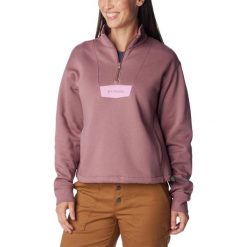 Bluza damska Columbia Lodge Quarter Zip. Czerwone bluzy Columbia, s, bez wzorów, z bawełny, bez kaptura. Za 366.00 zł.