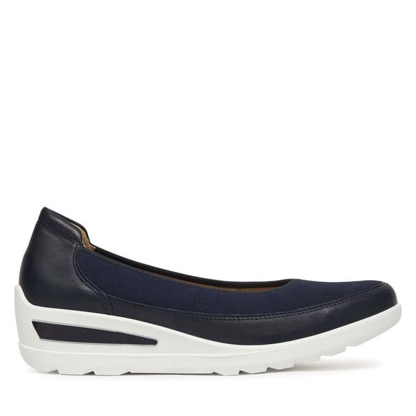 Półbuty Ara. Niebieskie czółenka Ara, bez wzorów, bez obcasa, na koturnie, bez zapięcia. Za 489.99 zł.