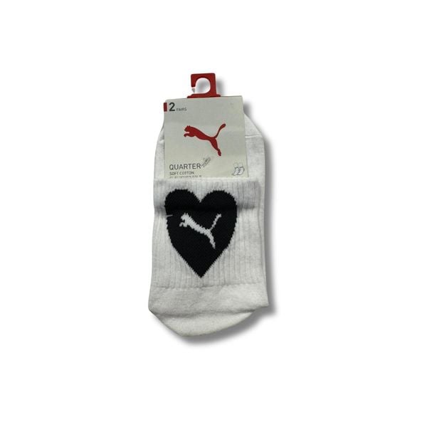 PUMA SKARPETY HEART QUARTER 2-PACK 93877202 r 35-38. Białe skarpety Puma, bez wzorów, z bawełny. Za 75.00 zł.