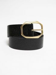 BIG STAR Skórzany pasek w kolorze czarnym rozmiar: S. Czarne paski Big Star, bez wzorów, z materiału, retro. Za 94.99 zł.