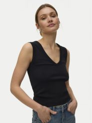 Vero Moda Top Chloe 10342916 Czarny Regular Fit. Czarne topy Vero Moda, l, bez wzorów, z bawełny, bez kołnierzyka, bez ramiączek. Za 69.99 zł.
