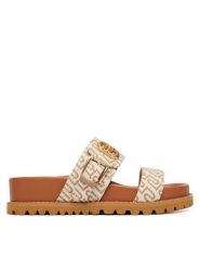 Liu Jo Klapki Livia 02 SA6109 TX439 Beżowy. Brązowe klapki Liu Jo, bez wzorów, z materiału, bez obcasa. Za 469.99 zł.