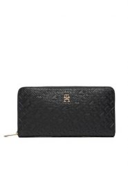 Tommy Hilfiger Portfel Lgr Za Mono AW0AW18036 Czarny. Czarne portfele TOMMY HILFIGER, bez wzorów, ze skóry. Za 349.99 zł.