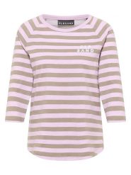 ELBSAND Koszulka "Celin" w kolorze szarobrązowo-jasnoróżowym rozmiar: XL. Brązowe bluzki ELBSAND, xl, bez wzorów, bez kołnierzyka, bez ramiączek. Za 111.95 zł.