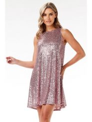 Awama Sukienka w kolorze jasnoróżowym rozmiar: L. Różowe sukienki Awama, l, bez wzorów, bez kołnierzyka, bez ramiączek, mini. Za 139.87 zł.