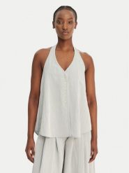 Eleh Bluzka SS260092 Błękitny Relaxed Fit. Niebieskie bluzki Eleh, bez wzorów, z syntetyku, bez kołnierzyka, bez ramiączek. Za 461.99 zł.