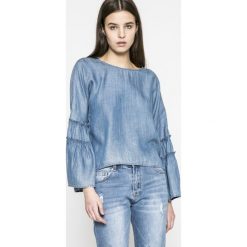 Only - Bluzka. Niebieskie bluzki Only, bez wzorów, z lyocellu, casualowe, bez kołnierzyka, bez ramiączek. W wyprzedaży za 34.90 zł.
