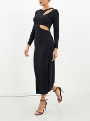 Milan Kiss Sukienka w kolorze czarnym rozmiar: S. Czarne sukienki Milan Kiss, s, bez wzorów, bez kołnierzyka, bez ramiączek, maxi. Za 173.99 zł.