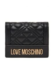 LOVE MOSCHINO Mały Portfel Damski JC5601PP0NLA0000 Czarny. Czarne portfele Love Moschino, bez wzorów, ze skóry. Za 399.99 zł.