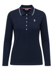U.S. Polo Assn. Koszulka polo w kolorze granatowym rozmiar: M. Niebieskie bluzki U.S. Polo Assn., m, bez wzorów, z bawełny, bez kołnierzyka, bez ramiączek. Za 161.34 zł.
