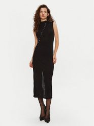 Bruuns Bazaar Sukienka koktajlowa BBW3707 Czarny Regular Fit. Czarne sukienki Bruuns Bazaar, bez wzorów, z syntetyku, wizytowe, bez kołnierzyka, bez ramiączek. Za 439.99 zł.