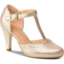Półbuty CLARKS - Dalia Leah 261393024 Champagne Leather. Żółte czółenka Clarks, bez wzorów, ze skóry ekologicznej, bez obcasa, na obcasie, bez zapięcia. W wyprzedaży za 239.00 zł.