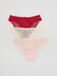 Siateczkowe majtki figi 3 pack - czerwony. Czerwone figi Reserved, l, bez wzorów. Za 59.99 zł.