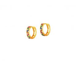 Złote kolczyki z cyrkoniami - koła, 13 mm. Żółte kolczyki Apart, z cyrkonią, złote. Za 979.00 zł.