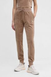 GUESS Brązowe damskie spodnie welurowe Couture, Rozmiar S. Brązowe spodnie dresowe Guess, s, z aplikacjami, z dresówki. W wyprzedaży za 169.99 zł.
