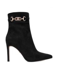 Nine West Botki CEO-LANA-01 Czarny. Czarne botki Nine West, bez wzorów, z materiału, bez obcasa, na szpilce, bez zapięcia. Za 299.99 zł.