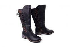 RIEKER TEX 94693-00 black, kozaki damskie. Czarne kozaki Rieker, bez obcasa, na obcasie, bez zapięcia. Za 449.90 zł.