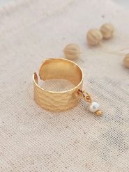Atelier MIU Pozłacany pierścionek rozmiar: onesize. Żółte pierścionki Atelier MIU, z perłą, pozłacane. Za 48.45 zł.