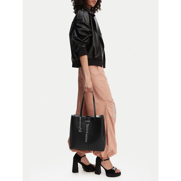Torebka Juicy Couture. Czarne shopper Juicy Couture, bez wzorów, bez dodatków. Za 186.99 zł.