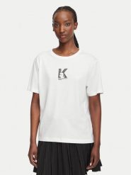 Karl Lagerfeld Jeans T-Shirt B3W17018 Biały Regular Fit. Białe t-shirty Karl Lagerfeld Jeans, l, bez wzorów, z bawełny, bez kołnierzyka, bez ramiączek. Za 219.99 zł.