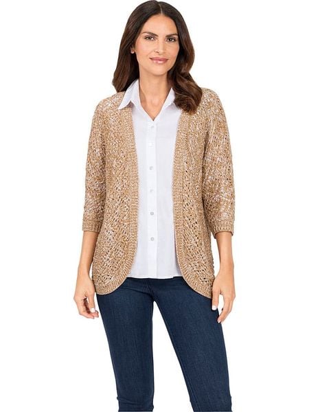 WITT WEIDEN Kardigan w kolorze jasnobrązowym rozmiar: 46. Brązowe kardigany WITT WEIDEN, bez wzorów, ze splotem. Za 56.79 zł.