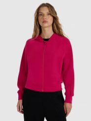 4F Bluza dresowa rozpinana z modalem damska - różowa XL. Czerwone bluzy 4f, uniwersalny, bez wzorów, z dresówki, z kapturem. Za 229.99 zł.