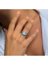 Les Petites Précieuses Srebrny pierścionek z topazem rozmiar: 52. Szare pierścionki Les Petites Précieuses, z topazem, srebrne. Za 153.71 zł.