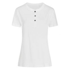 Damska Koszulka Sharon Henley. Białe bluzki STEDMAN, xl, bez wzorów, sportowe, bez kołnierzyka, bez ramiączek. Za 44.99 zł.