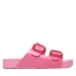 Klapki Melissa. Czerwone klapki Melissa, bez wzorów, bez obcasa. Za 269.99 zł.