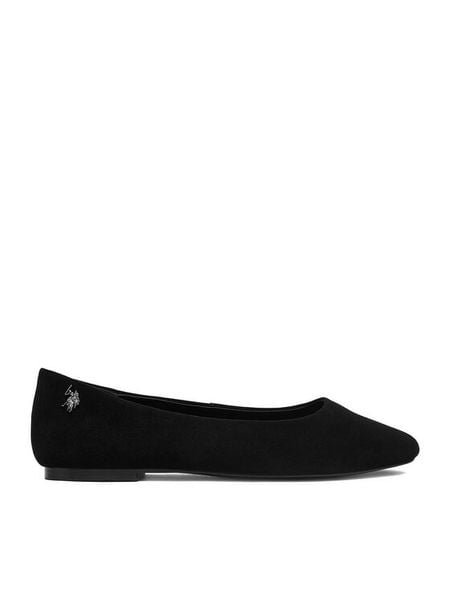 U.S. Polo Assn. Baleriny EO-AYOLY001W/6S1 Czarny. Czarne baleriny U.S. Polo Assn., bez wzorów, ze skóry, bez obcasa. Za 144.99 zł.