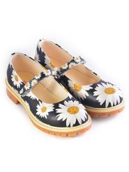 Goby Skórzane baleriny w kolorze czarno-białym rozmiar: 40. Białe baleriny Goby, bez wzorów, z okrągłym noskiem, bez obcasa. Za 173.99 zł.