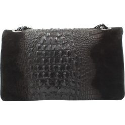 Skórzana torebka w kolorze czarnym - 28 x 16 x 8 cm. Czarne torby na ramię ORE10, bez wzorów, z materiału, na ramię, bez dodatków. W wyprzedaży za 175.95 zł.