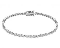 Bransoletka z białego złota z brylantami - 18 cm - 1,00 ct - próba 585. Białe bransoletki Apart, z brylantem, złote. Za 10,490.00 zł.