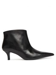 Patrizia Pepe Botki 8Y0132 L166 Czarny. Czarne botki Patrizia Pepe, bez wzorów, ze skóry, bez obcasa, na szpilce, bez zapięcia. Za 1,529.00 zł.