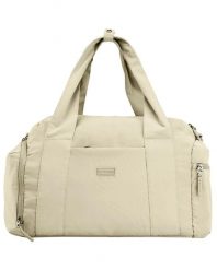 Torba sportowa WINGS SOLENNE z kieszenią na buty i pasem na walizkę BEIGE. Brązowe torby na ramię Wings, bez wzorów, z materiału, sportowe, na ramię, bez dodatków. Za 129.90 zł.