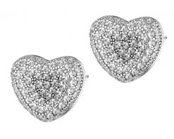 Kolczyki srebrne z cyrkoniami - serca. Szare kolczyki Apart, z cyrkonią, srebrne. Za 169.00 zł.