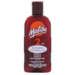 Malibu Bronzing Tanning Oil olejek do opalania brązujący tropikalny kokos SPF2 Ochrona przeciwsłoneczna 200 ml. Kremy do opalania Malibu. Za 53.99 zł.