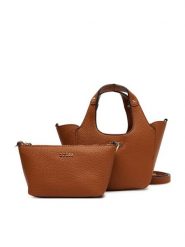 Guess Torebka Calista Mini HWBG73 34750 Brązowy. Brązowe torebki klasyczne Guess, z aplikacjami, ze skóry, bez dodatków. Za 499.99 zł.