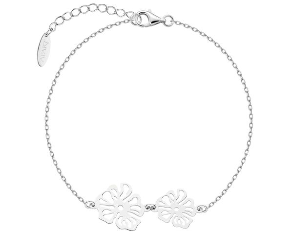 Bransoletka srebrna - kwiaty. Szare bransoletki Apart, srebrne. Za 169.00 zł.