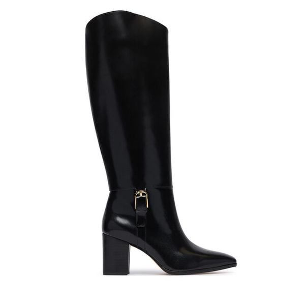 Kozaki LAUREN RALPH LAUREN. Czarne kozaki Lauren Ralph Lauren, bez obcasa, na słupku, bez zapięcia. Za 1,599.00 zł.
