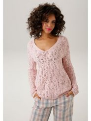 Aniston Sweter w kolorze jasnoróżowym rozmiar: 40. Różowe swetry Aniston, bez wzorów, z bawełny, bez ramiączek. Za 74.28 zł.