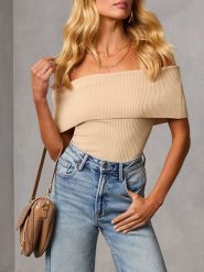 Milan Kiss Koszulka w kolorze beżowym rozmiar: S. Brązowe bluzki Milan Kiss, s, bez wzorów, ze splotem, bez kołnierzyka, bez ramiączek. Za 113.99 zł.